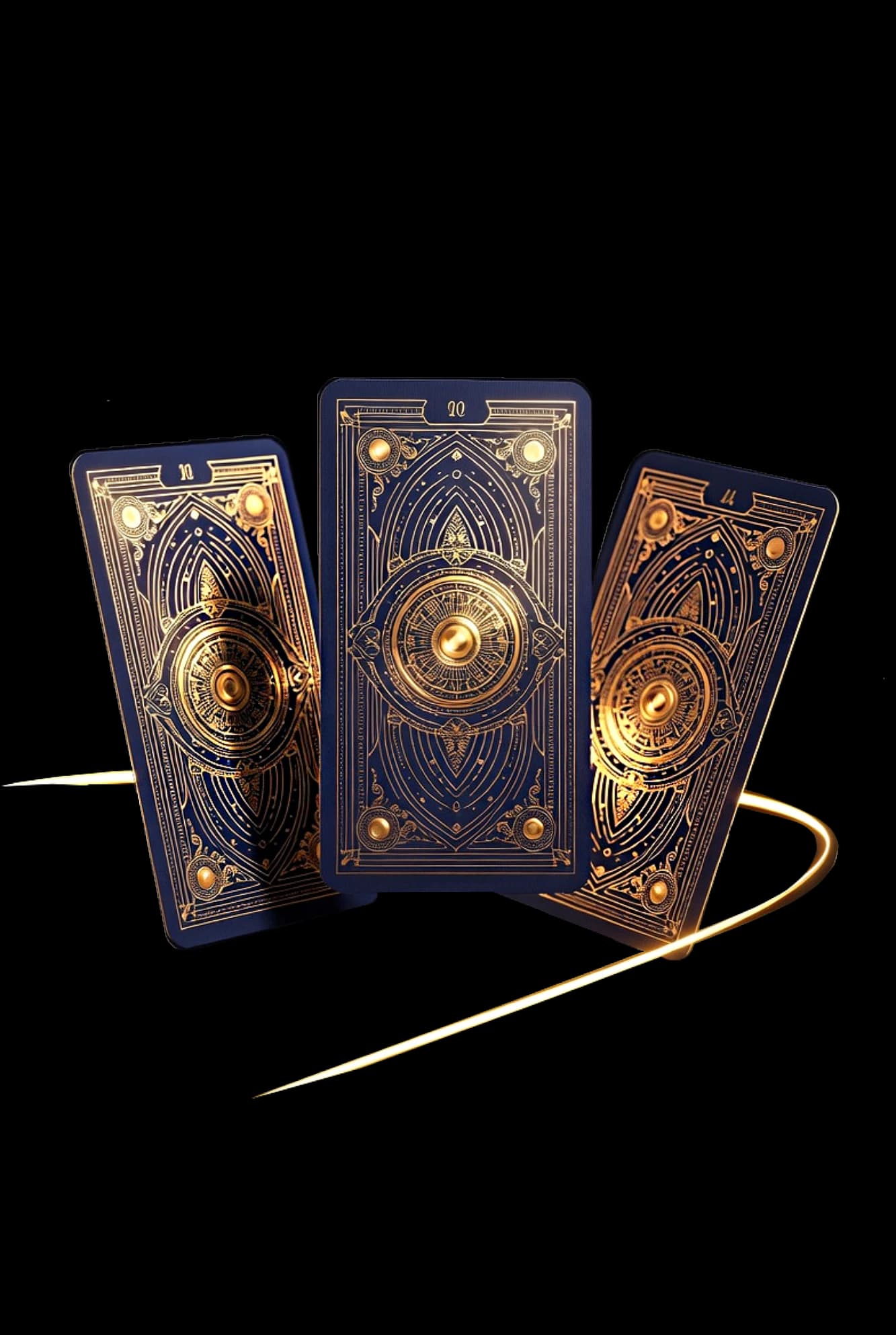 Três cartas em uma composição ritualística