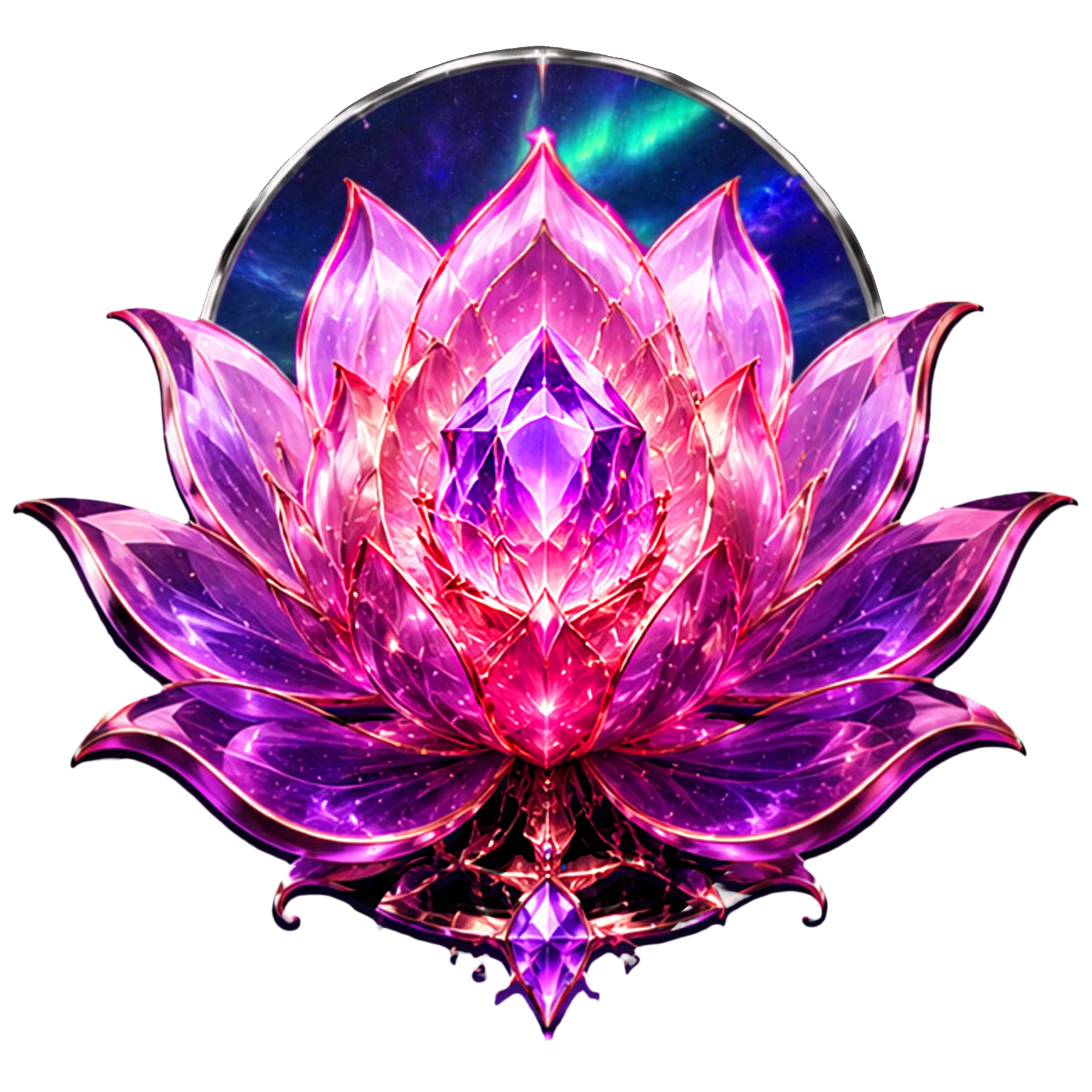 Lótus cósmico rosa e violeta