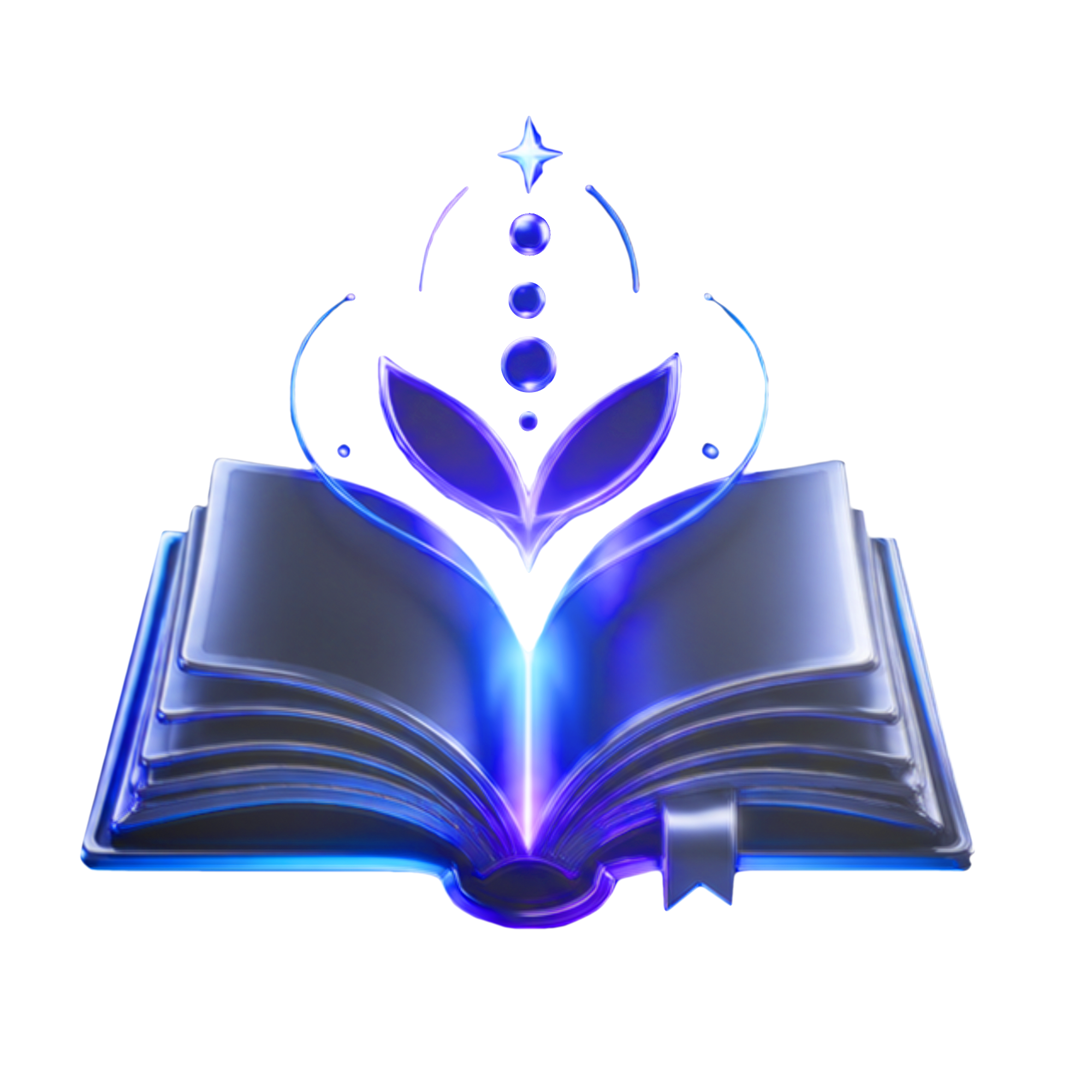 Livro mágico brilhando