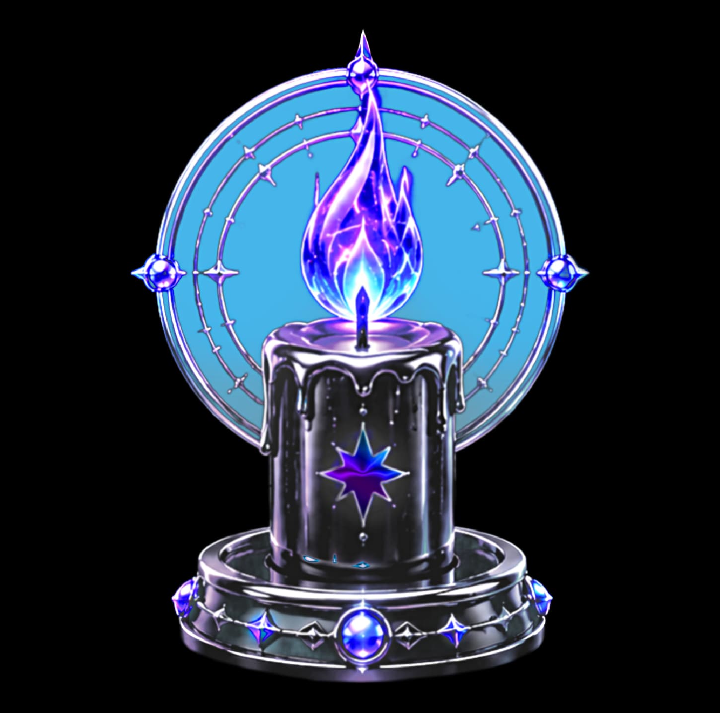 Vela ritualística iluminada