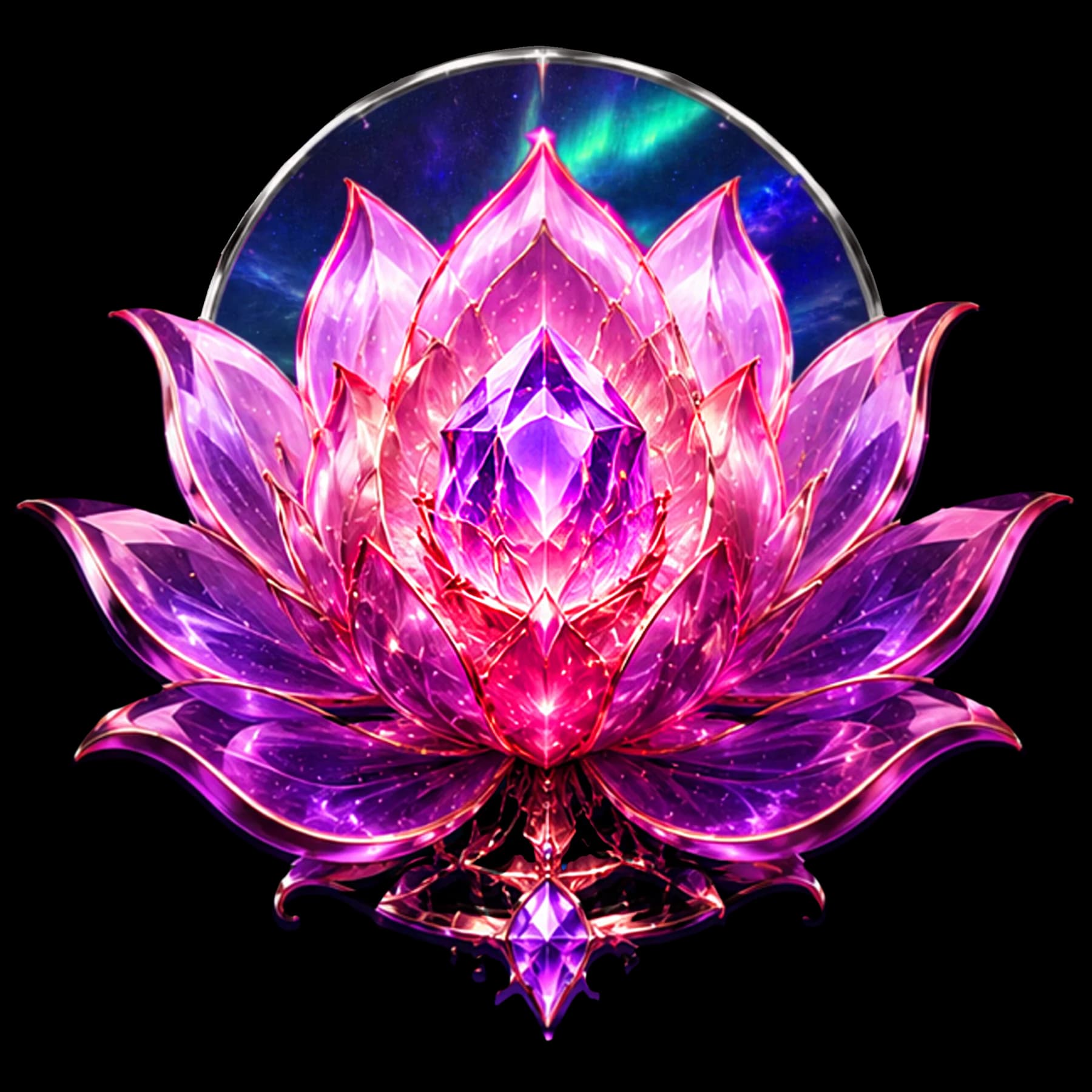 Lótus cósmico rosa e violeta