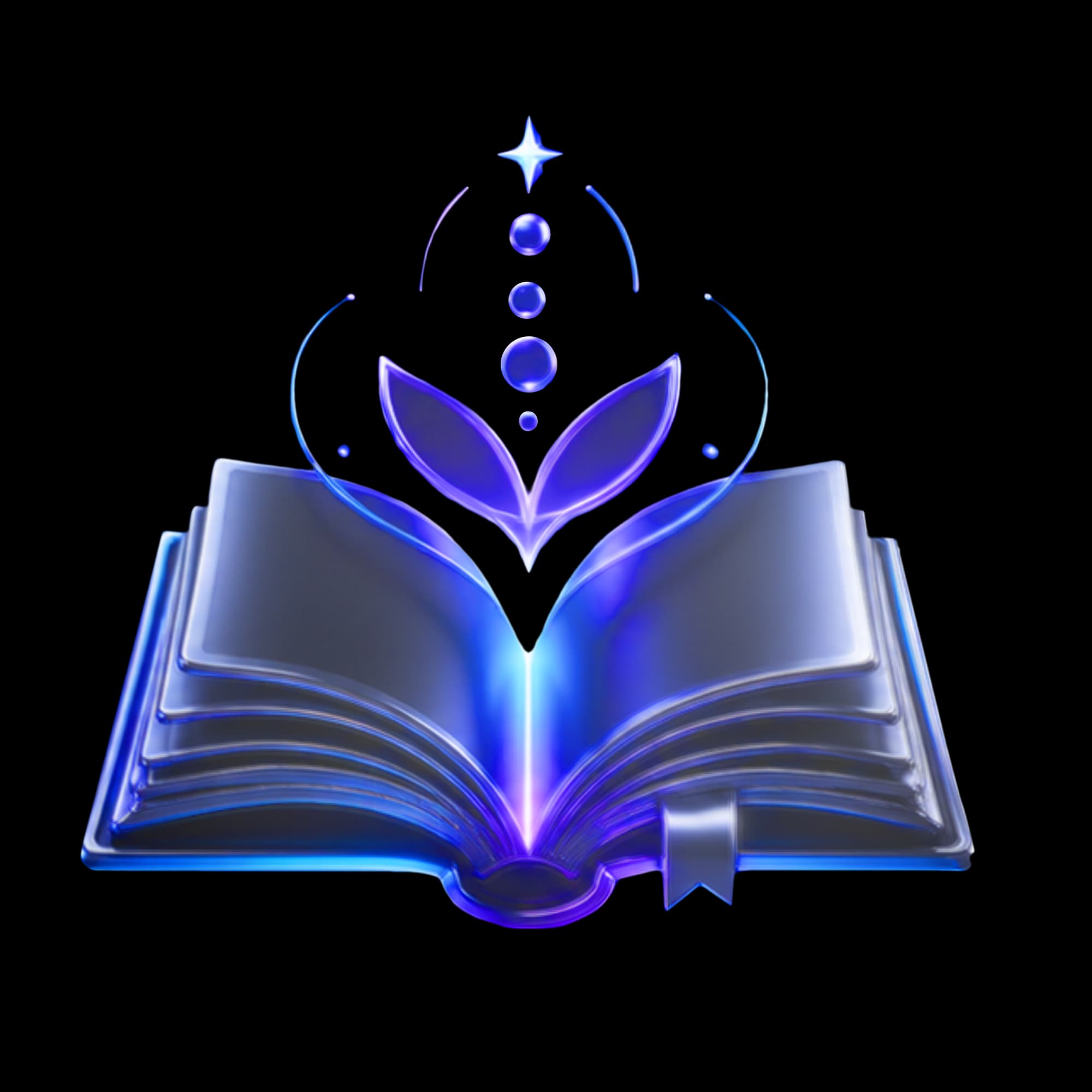 Livro mágico brilhando