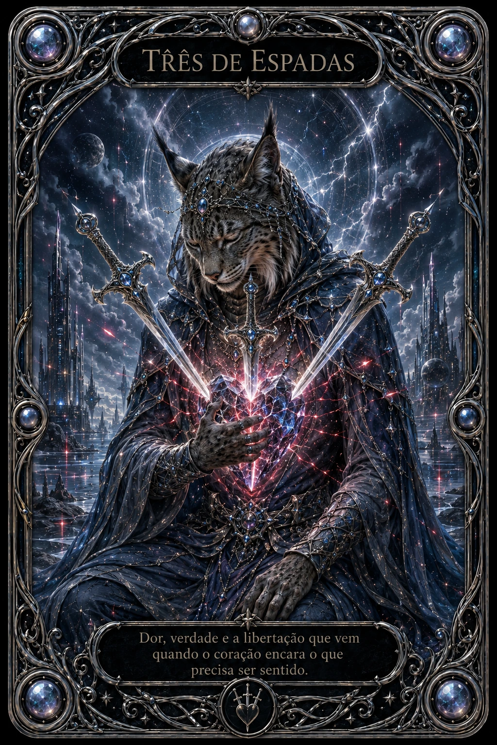 Arte da carta Três de Espadas